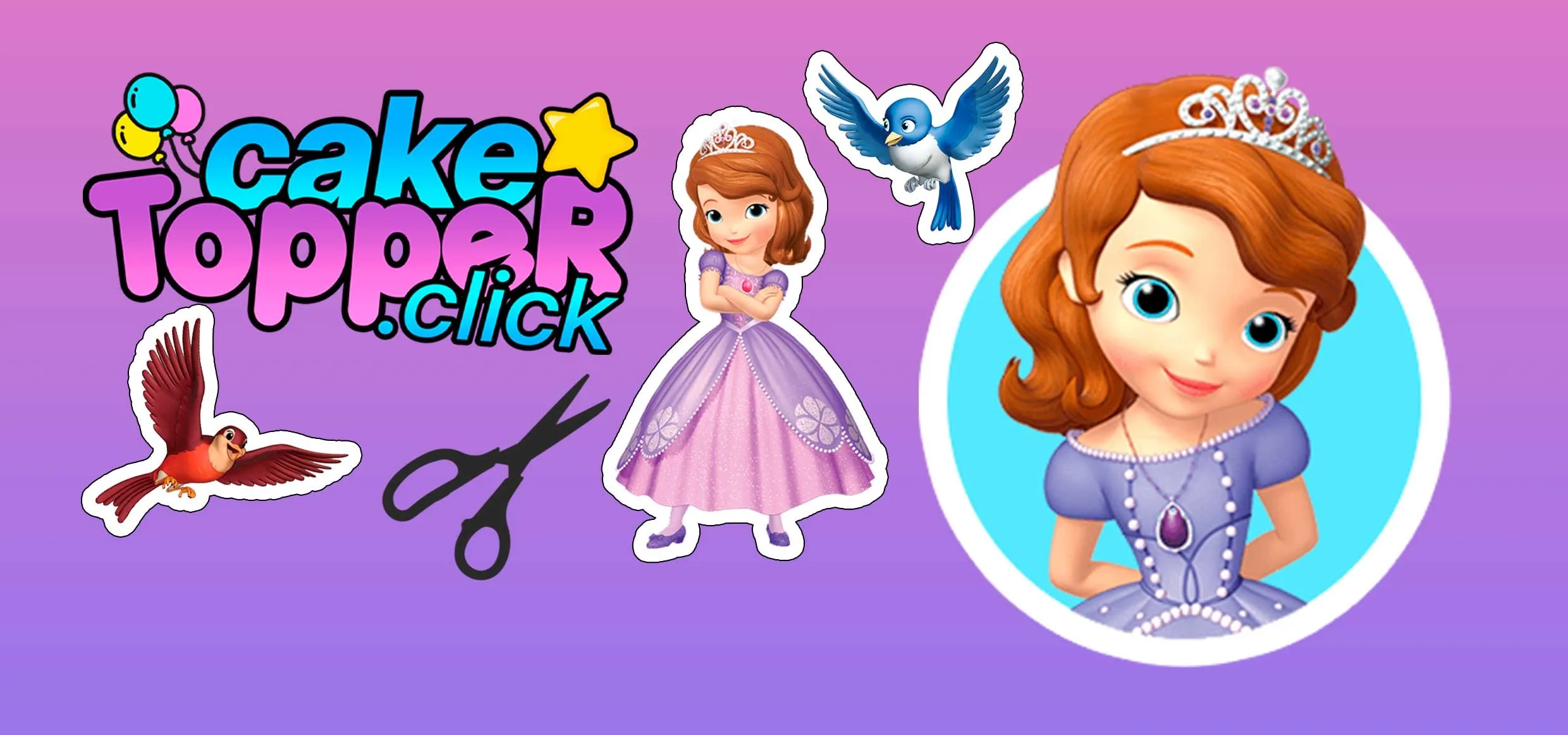 Disney Princess: Free Printable Cake Toppers.