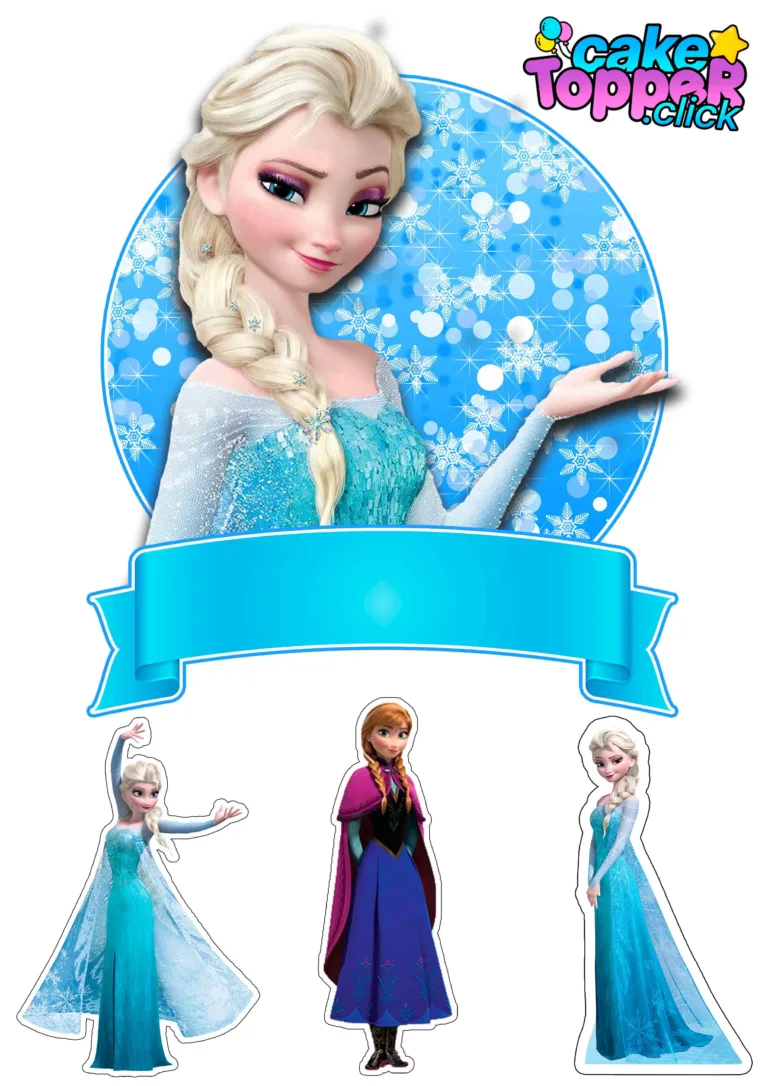 topo-de-bolo-de-frozen-cake-topper-de-frozen frozen birthday kit Cake Toppers de Frozen Diseños para imprimir Gratis