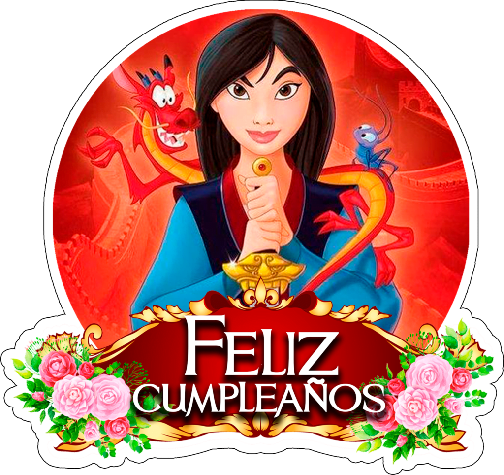 cake topper Mulan png para imprimir