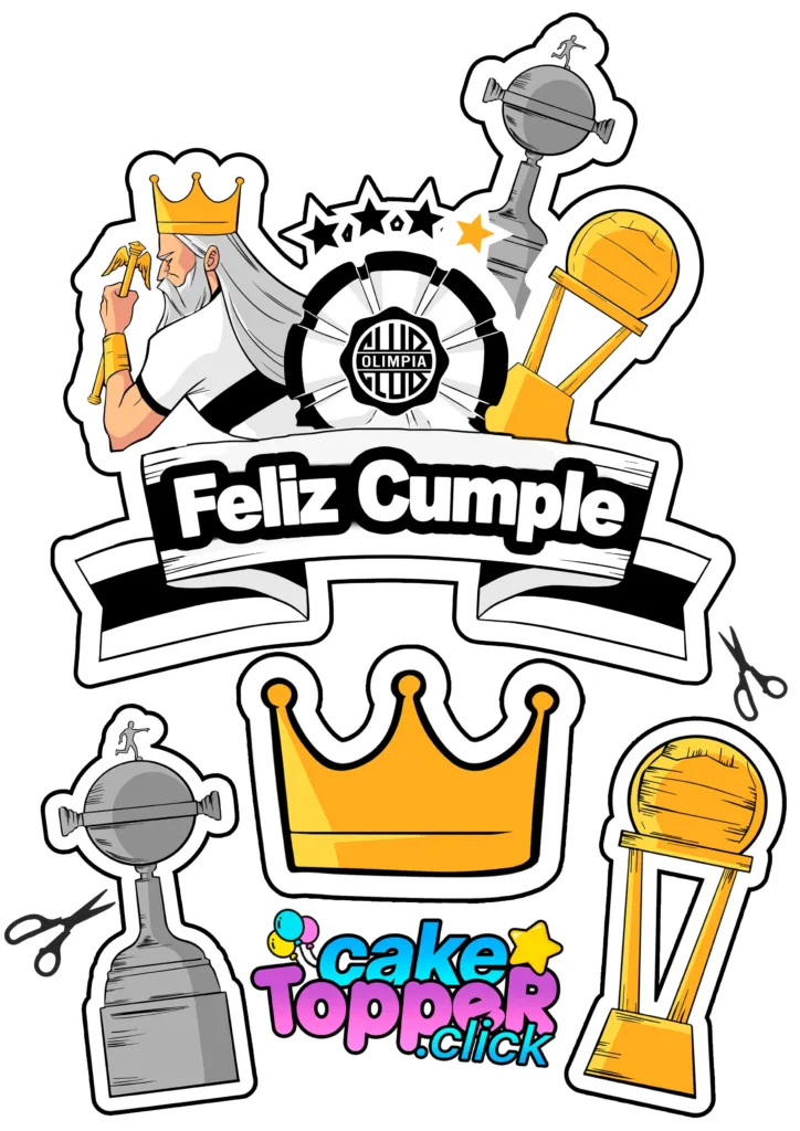 cake topper para imprimir de club de olimpia paraguay