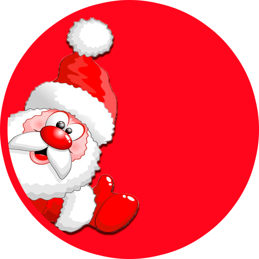 Adesivo redondo Feliz Natal Papai Noel - Merry Christmas Santa Claus round sticker - sticker redondo de Feliz navidad papa noel