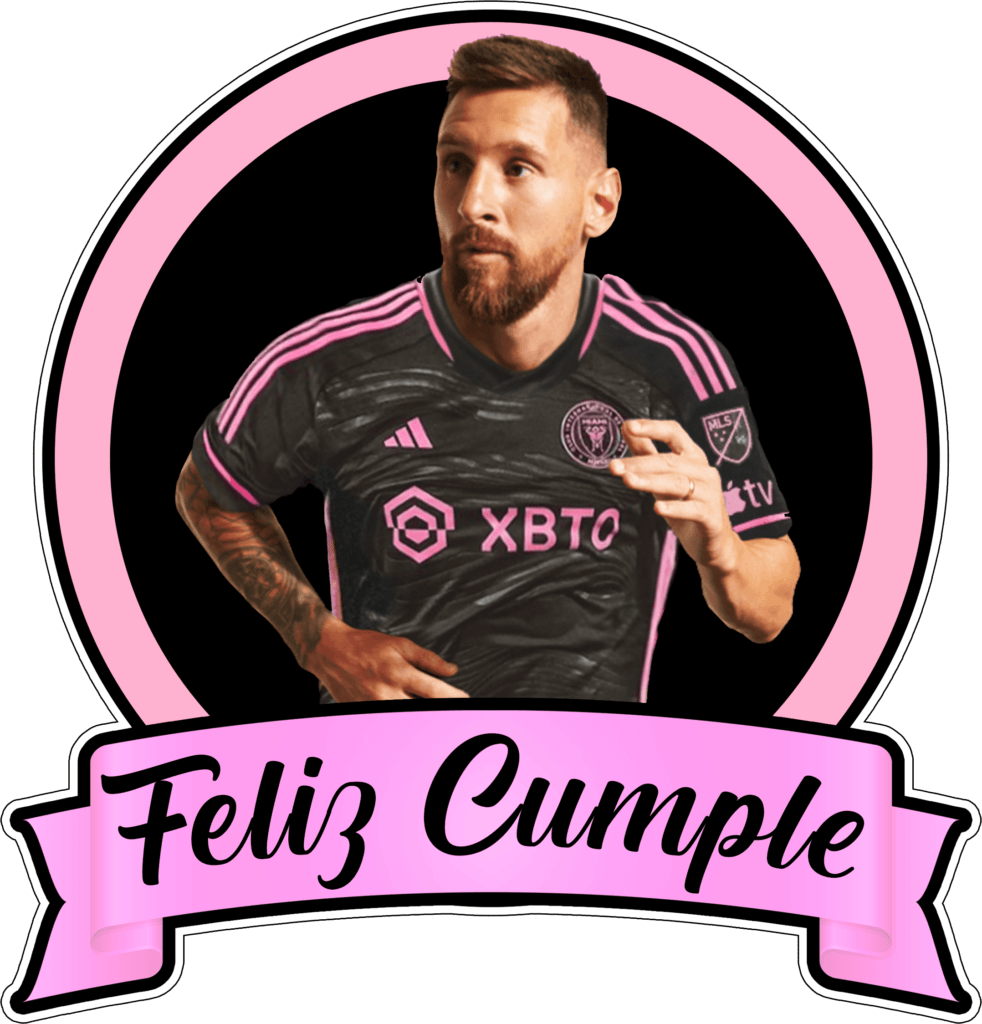 Feliz Cumple Messi para imprimir topper torta