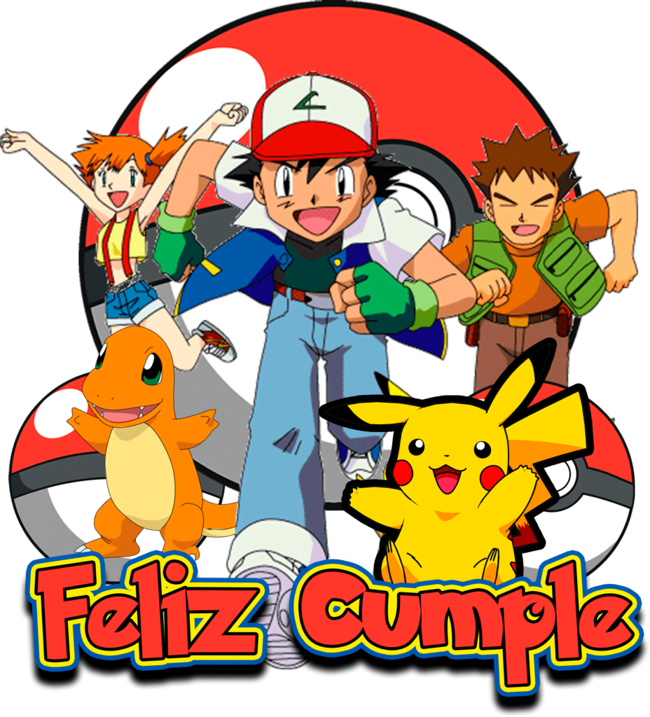 Feliz Cumple Pokemon topper kit imprimible cumpleaños pokemon