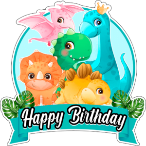 Happy Birthday baby dinosaur cake topper rex jurassic park