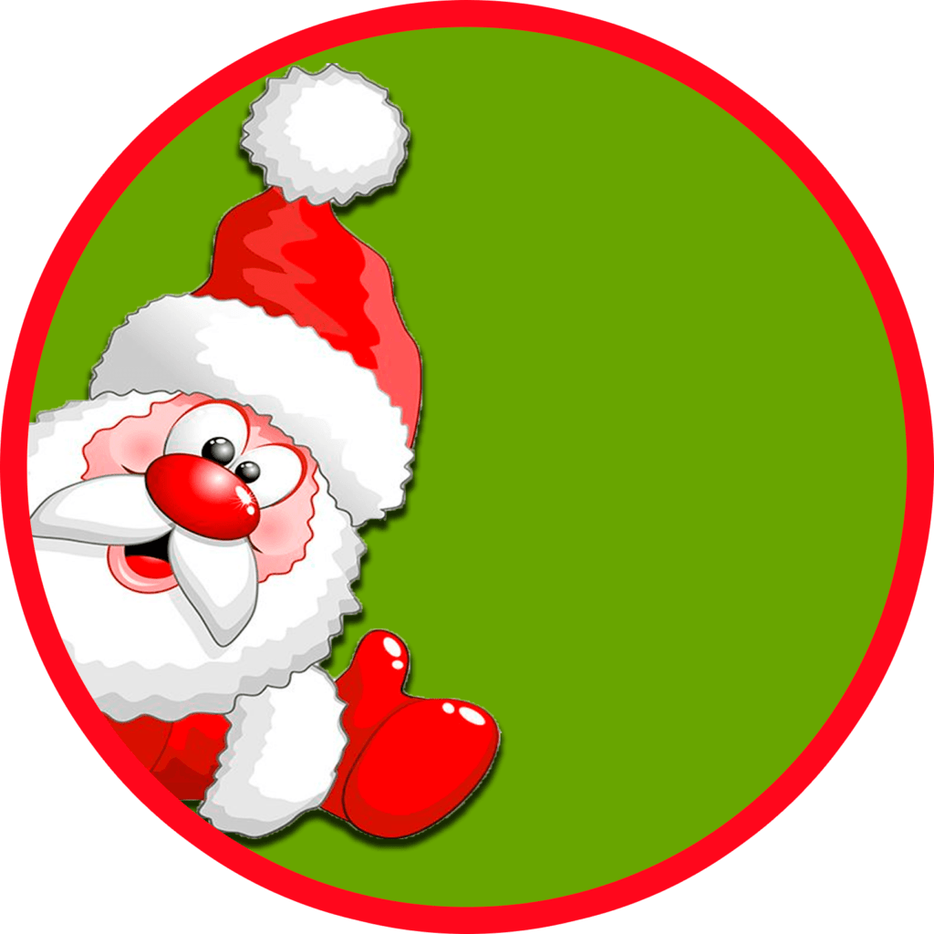 Merry Christmas Santa Claus round sticker Adesivo redondo Feliz Natal Papai Noel - sticker redondo de Feliz navidad papa noel