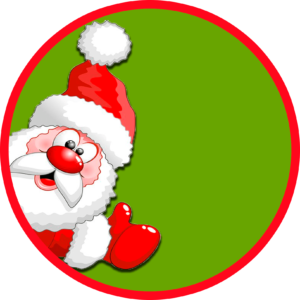 Merry Christmas Santa Claus round sticker Adesivo redondo Feliz Natal Papai Noel - sticker redondo de Feliz navidad papa noel