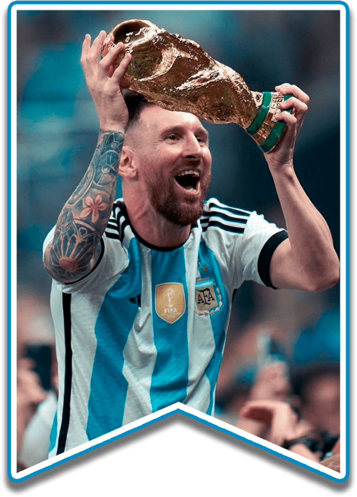 Messi Festejando Argentina campeon del mundo png