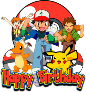 Pokemon Happy Birthday cake topper