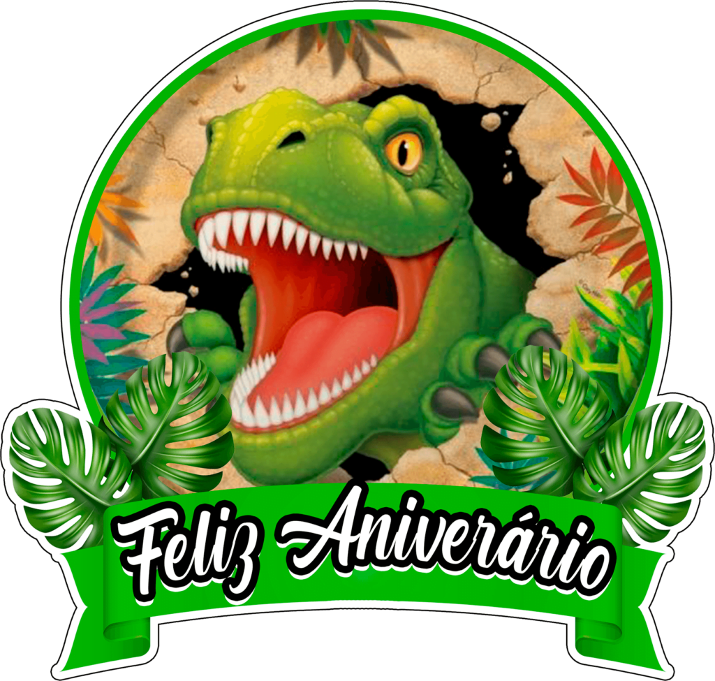 Rex Feliz Aniverário topo de bolo dinossauro jurassic park