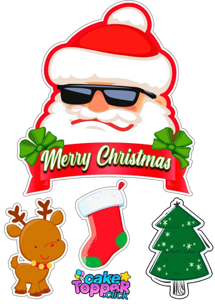 Santa-Claus-Cake-topper-Merry-Christmas-for-print