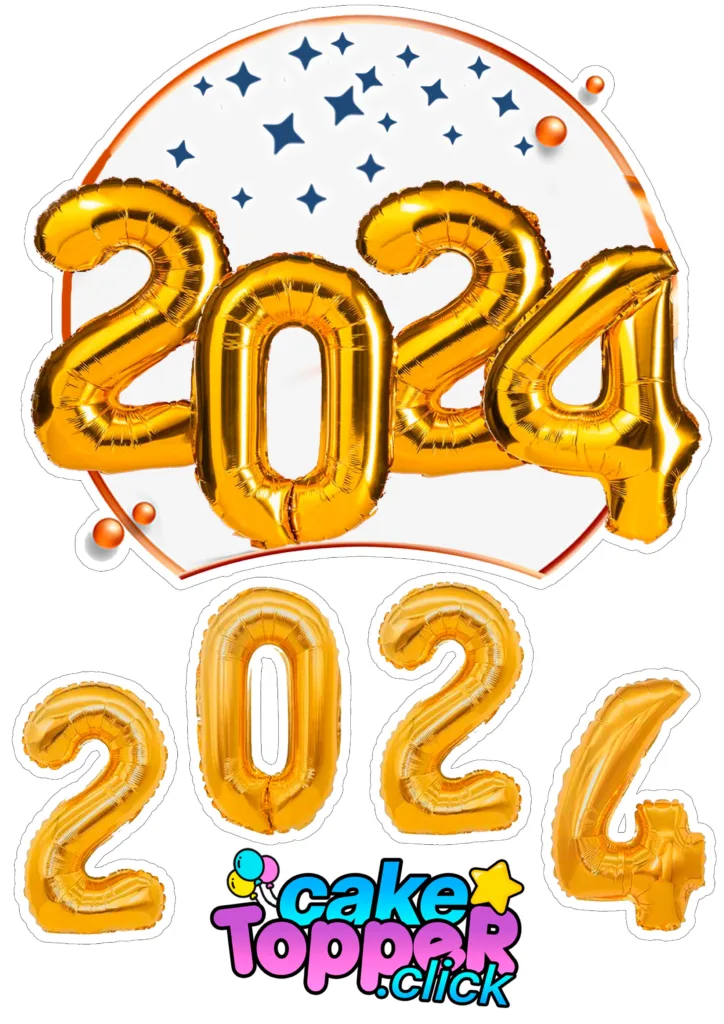 cake-topper-2024 topo de bolo ano novo 2023 happy new year 2023 cake topper