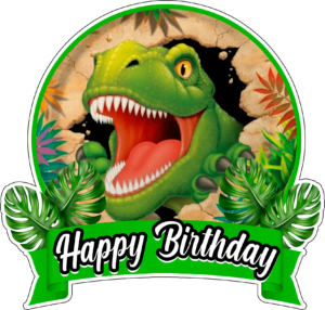 dinosaur Happy Birthday cake topper dinosaur png rex jurassic park