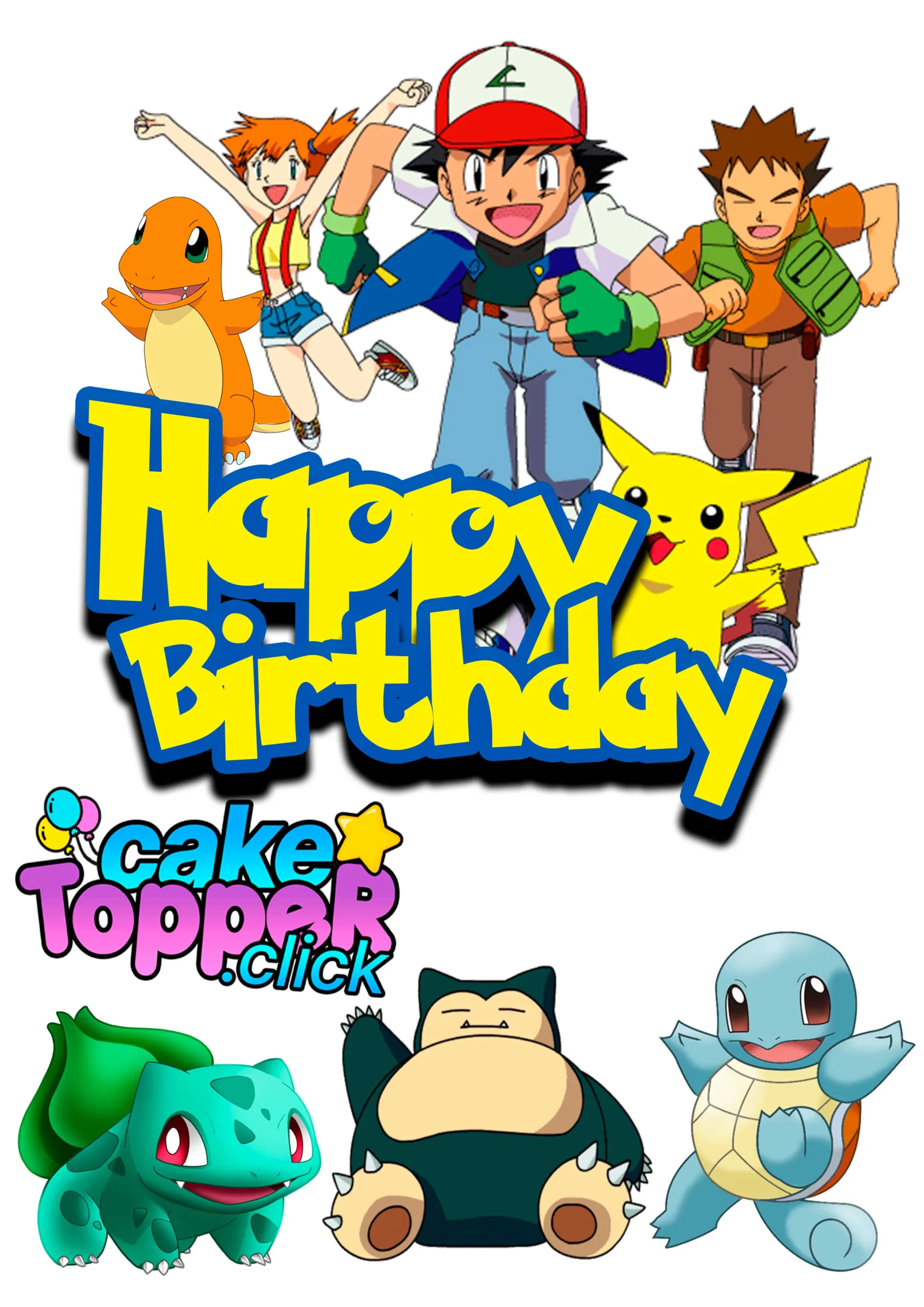 Charmander Topper, Pokemon Topper, Charmander, Pokemon Cake Topper, Birthday  Topper 