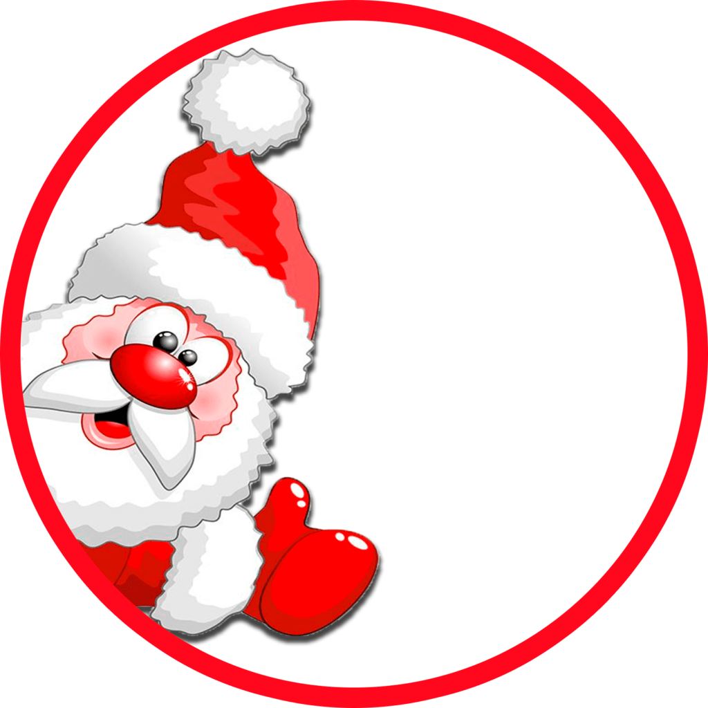 sticker redondo de Feliz navidad papa noel Adesivo redondo Feliz Natal Papai Noel Merry Christmas Santa Claus round sticker