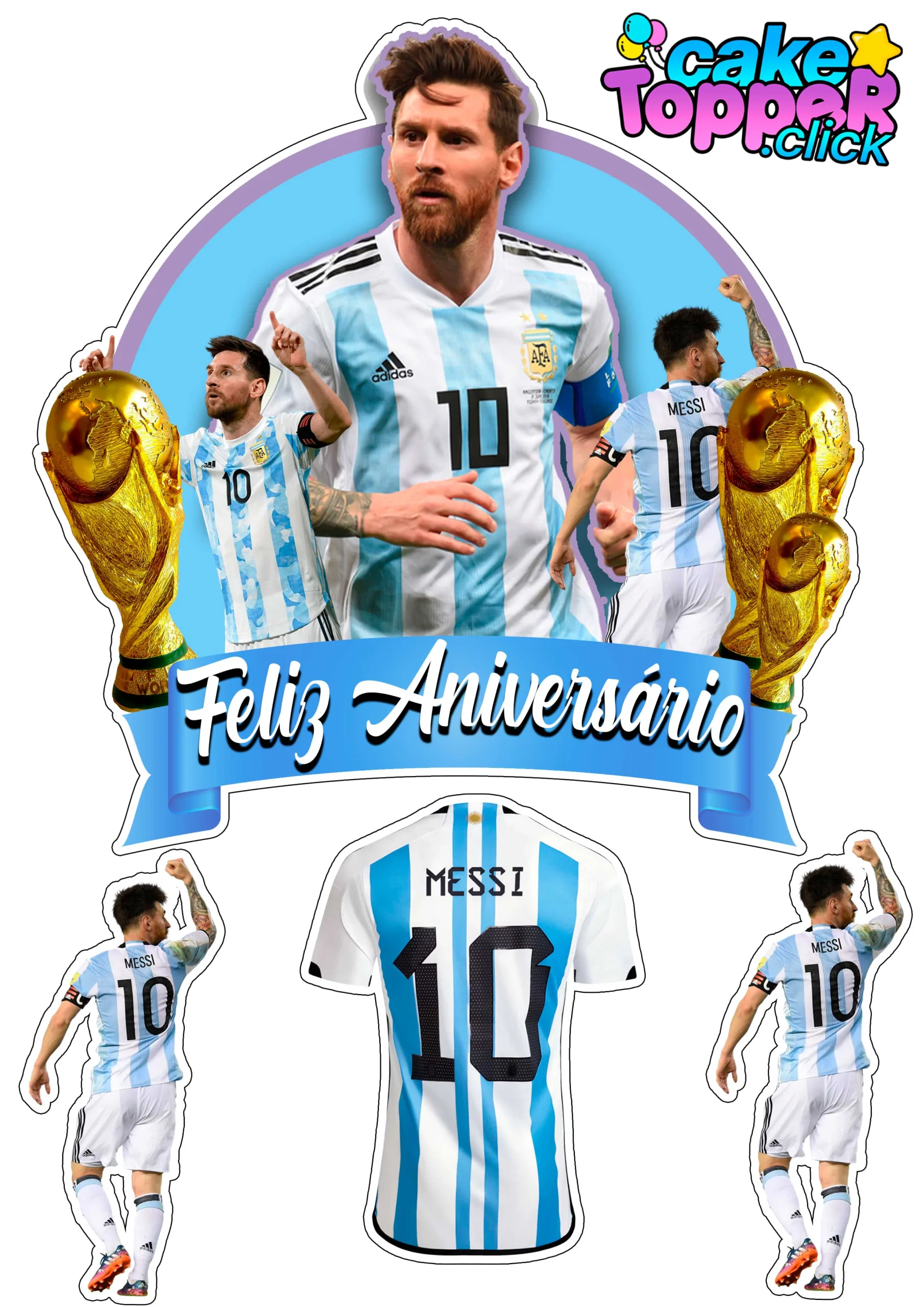 Arquivo Corte Topo de Bolo Futebol Argentina Messi