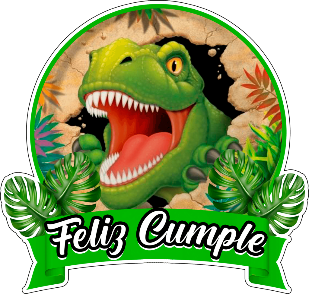 topper Feliz Cumple dinosaurio para imprimir cake topper dinosauro Rex