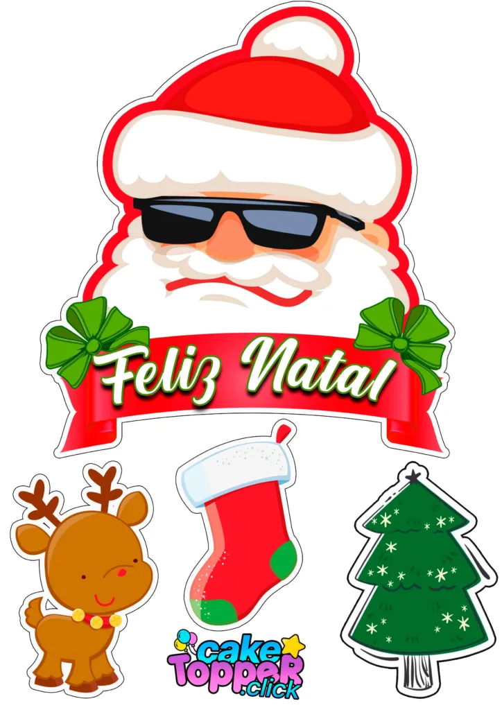 topper-de-bolo-Papai-Noel-Feliz-Natal-para-imprimir