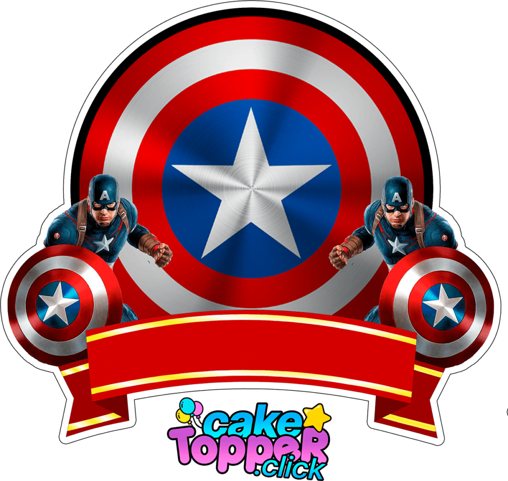 Decoración Capitán América Capitan America Marvel Cake topper para imprimir Gratis