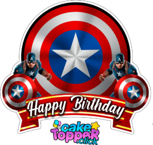 Happy Birtday Capitão-América-topo-de-bolo