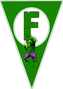 abecedario: F alphabet F: alfabeto "Hulk"