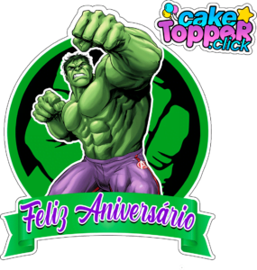 Feliz Aniversário topo de bolo Hulk