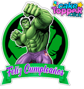 Feliz Cumpleaños Topper Hulk los vengadores