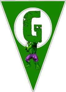 abecedario: G alphabet G: alfabeto "Hulk"