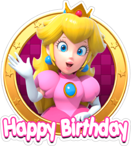 Happy Birthday Cake topper Princess Peach