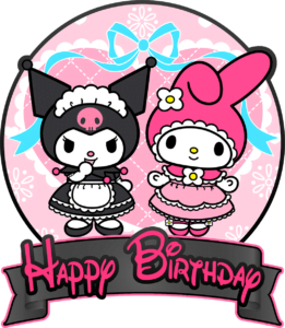 Happy Birthday Hello Kitty and kuromi cake topper