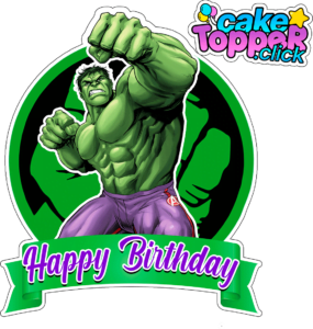 Happy Birthday Hulk Cake topper free