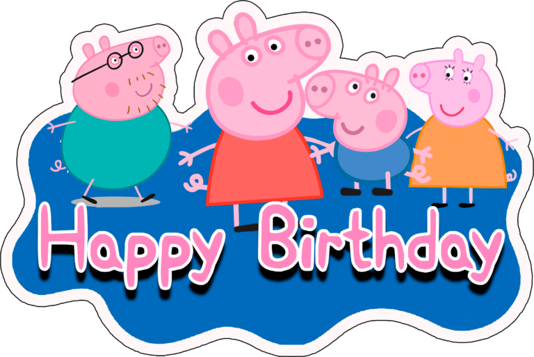 Happy Birthday Peppa pig cake topper