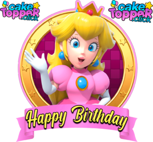 Happy Birthday princess peach Cake topper for print