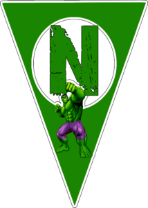 abecedario: N alphabet N: alfabeto "Hulk"