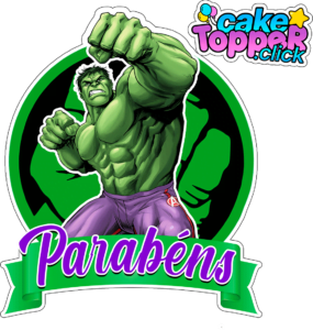 Parabéns topper de bolo Hulk