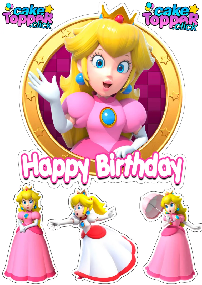 Princess-Peach-Cake-topper-Birthday