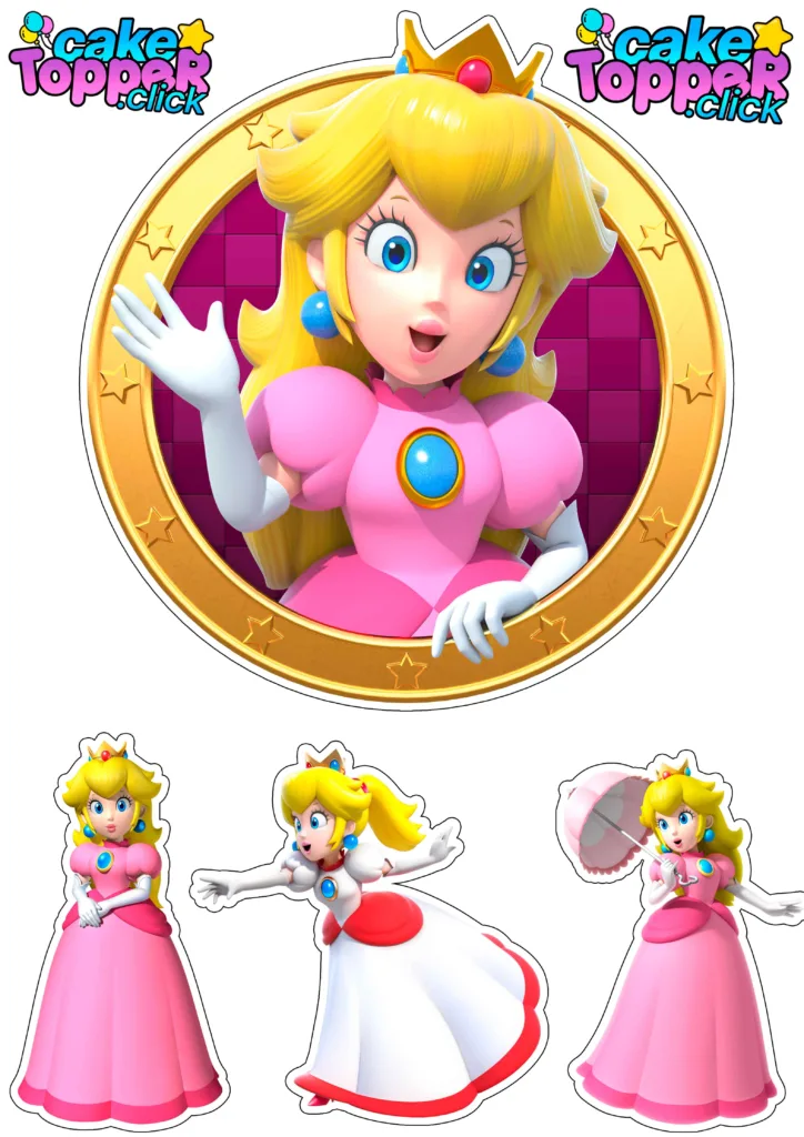 Princess-Peach-Cake-topper--Princesa-Peach-Mario-Bros-print