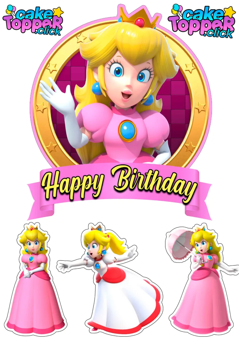 Princess-Peach-Mario-Bros-Cake-topper-free