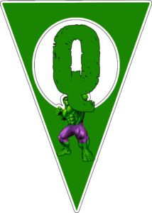 abecedario: Q alphabet Q: alfabeto "Hulk"