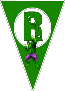 abecedario: R alphabet R: alfabeto "Hulk"