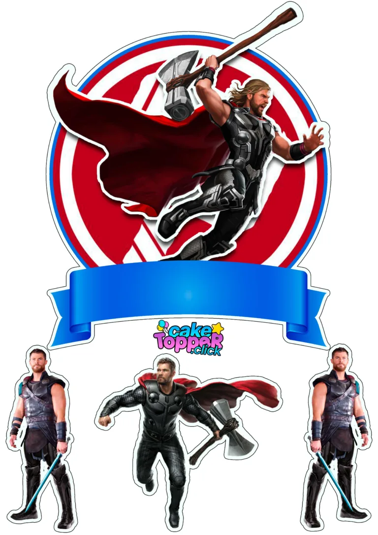 Thor-Cake-topper kit imprimible cumpleaños