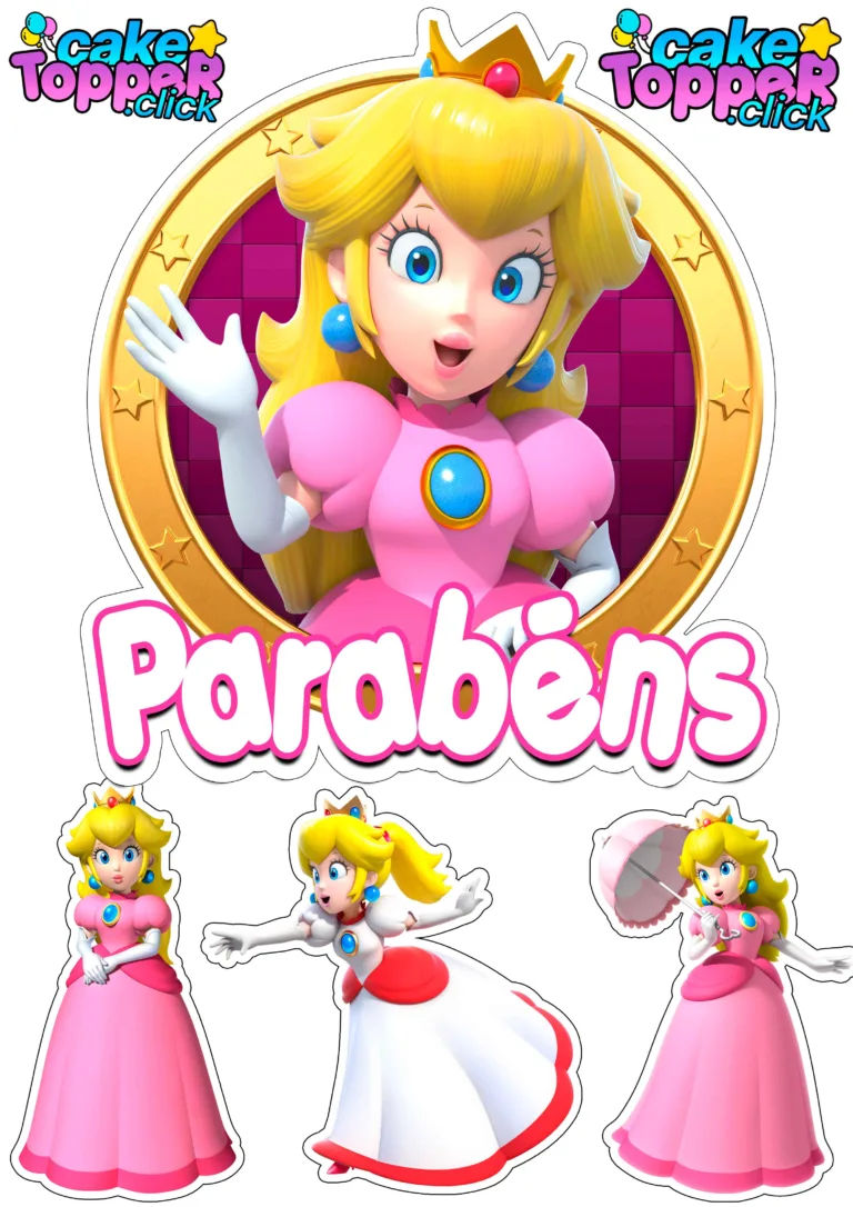 Princesa Pêssego Topo-de-bolo-princesa-Peach-Mario-Bros