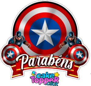 Parabens Topper da bolo Capitão América png