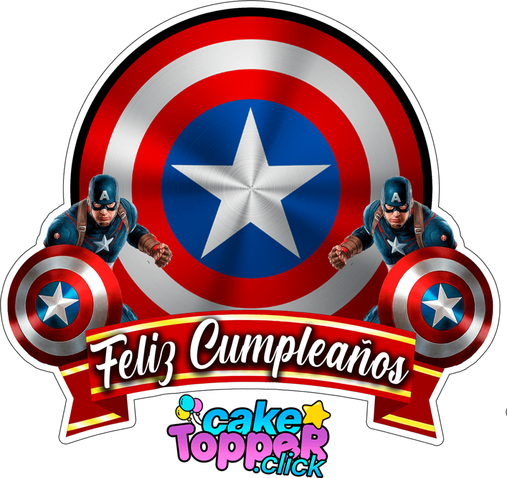 Feliz cumpleaños Topper de Capitan america marvel