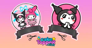 Topper-feliz-cumpleaños-KUROMI_Melody_Hello-Kitty Topo de bolo Kuromi