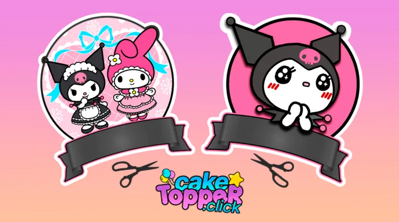 Topper-feliz-cumpleaños-KUROMI_Melody_Hello-Kitty Topo de bolo Kuromi