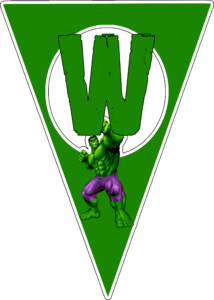 abecedario: W alphabet W: alfabeto "Hulk"