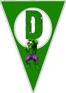 abecedario: D alphabet D: alfabeto "Hulk"