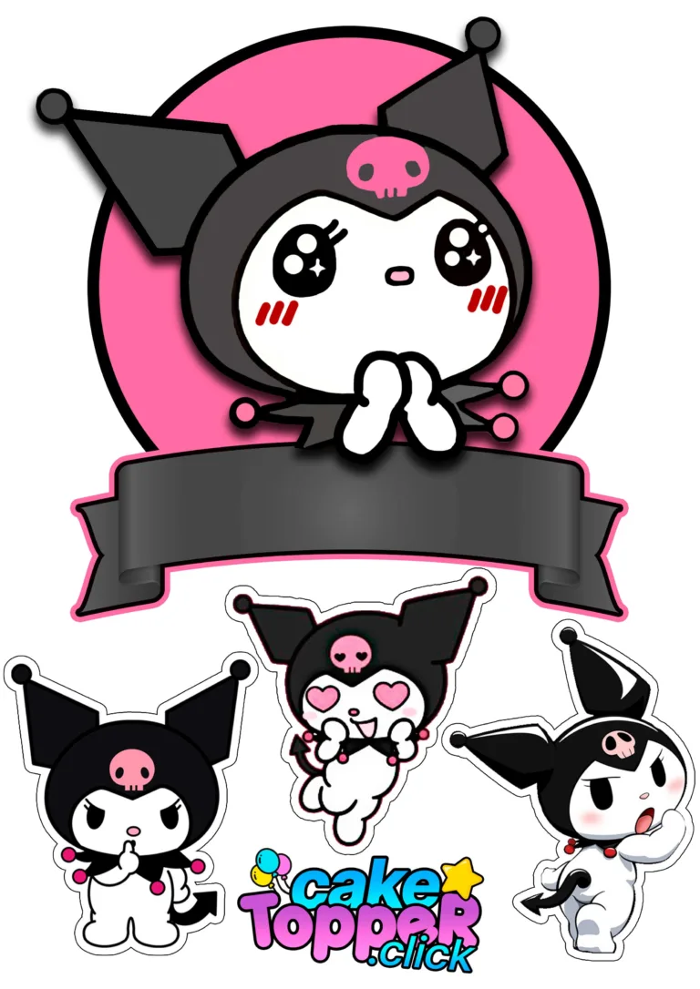 Kuromi Cake topper printable party