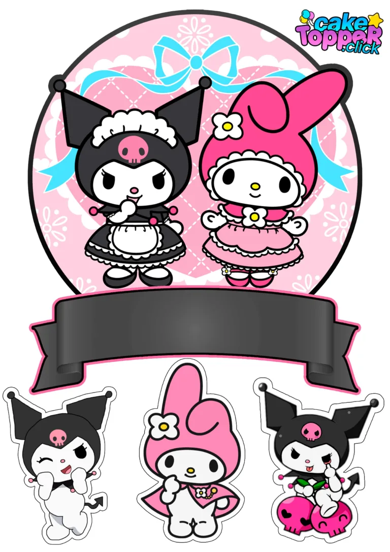 Kuromi Cake topper melody sanrio print