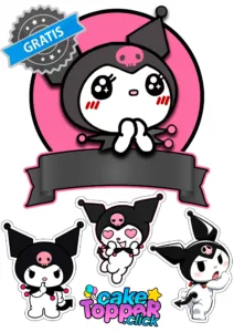 kuromi-y-melody-cake-topper-gratis topo de bolo Kuromi Melody